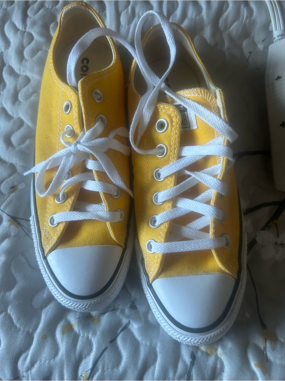 Converse Yellow Low-Top Canvas Sneakers with White Laces